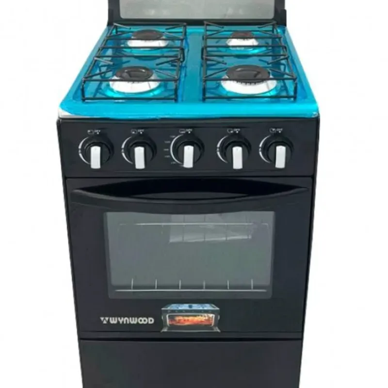 Estufa de Gas con 4 Quemadores y Horno-Negro