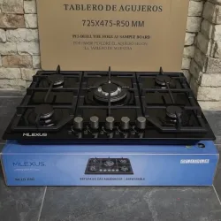 Estufa de gas Milexus  de 5Q/ Empotrable con vidrio