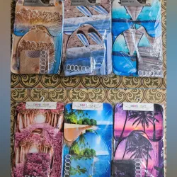 Juego de cortina + alfombras 