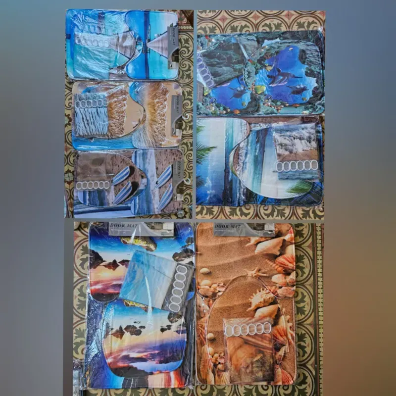 Juego de cortina + Alfombras 