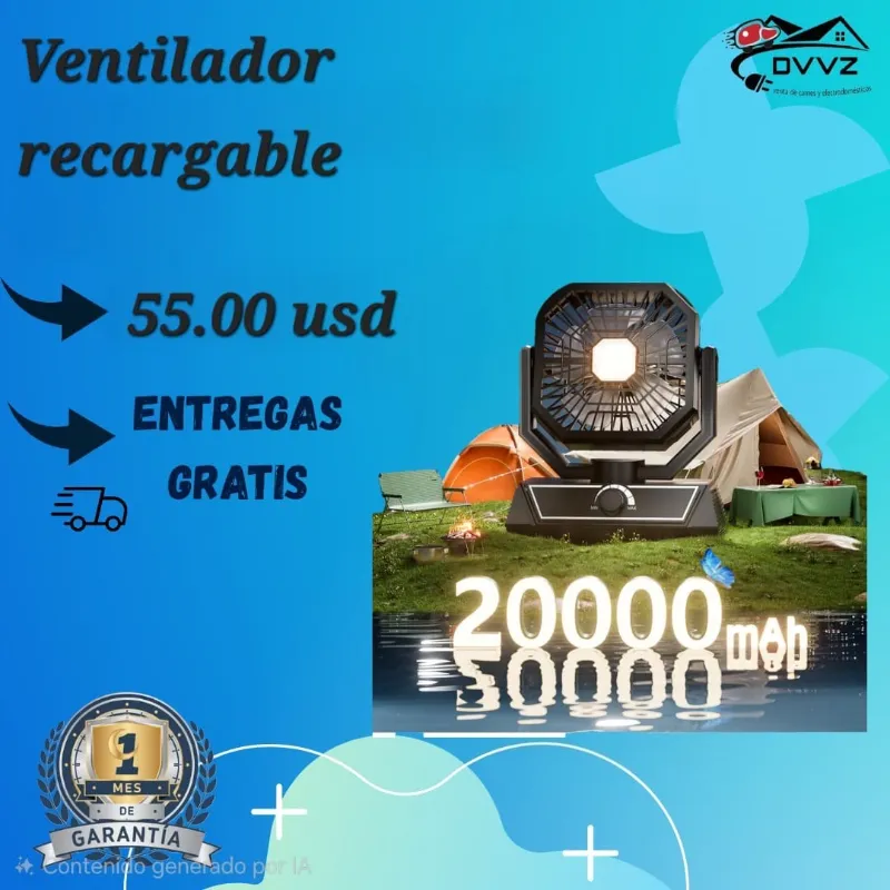 VENTILADOR RECARGABLE 🚨