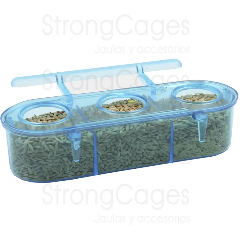 Comedero de 3 Huecos para Pajaros ( Colores)