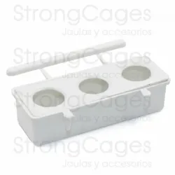 Comedero de 3 Huecos Blanco Opaco