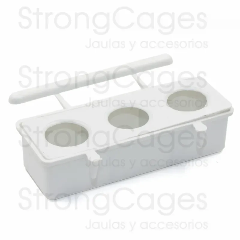 Comedero de 3 Huecos Blanco Opaco