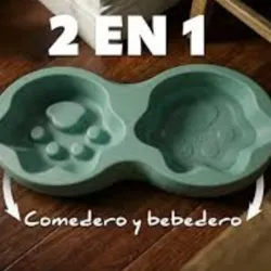 Plato Doble hueco grande ( con comedero lento )