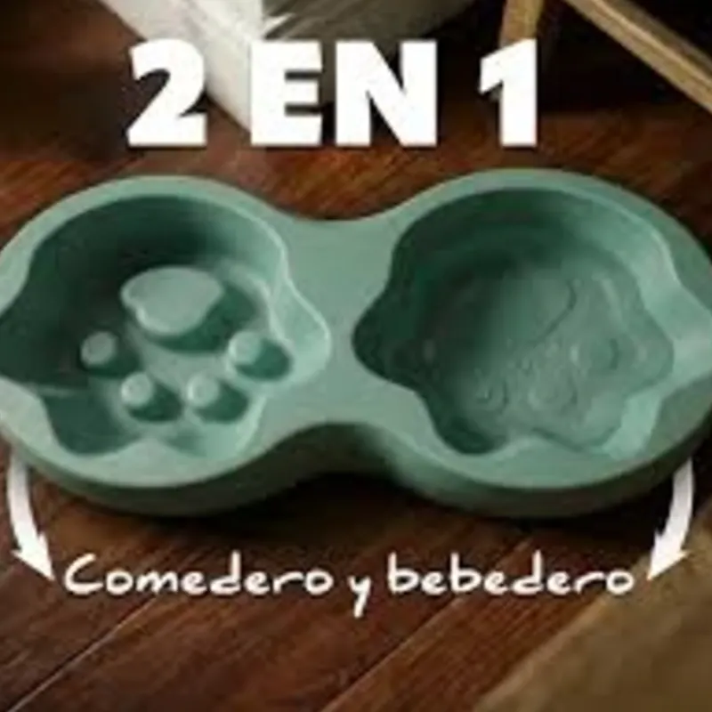 Plato Doble hueco grande ( con comedero lento )