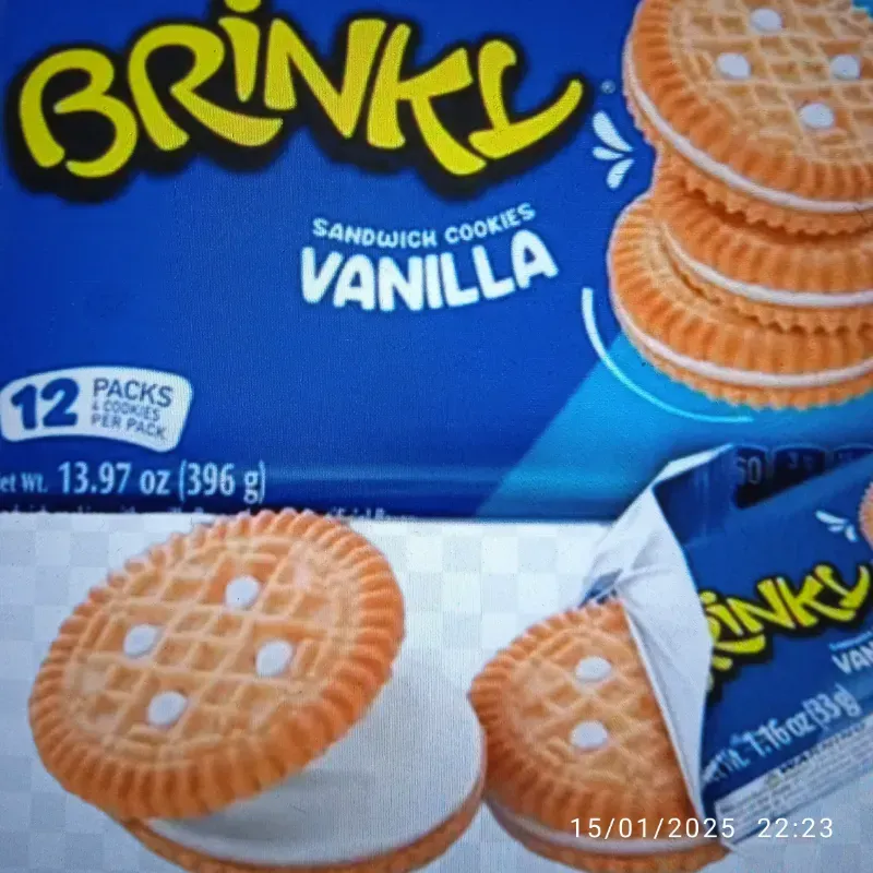 Galletas Brinky con sabor a vainilla 396g(12 paquetes)