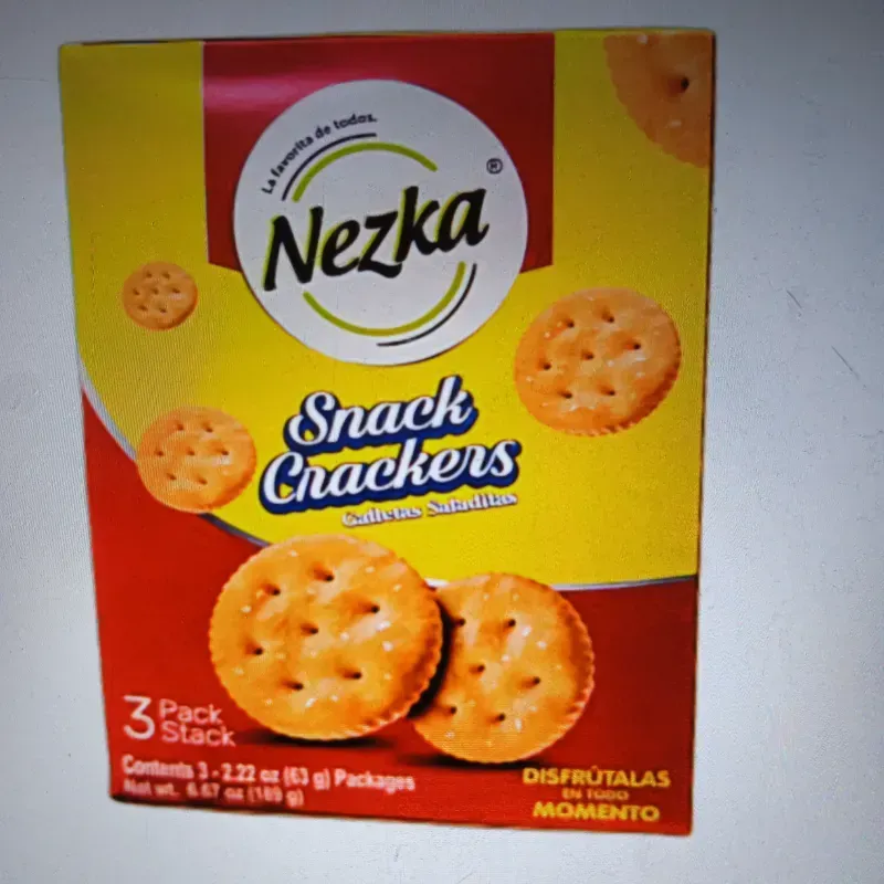 Galletas saladitas Snack Crackers Marca Nezka 63g (contiene 3 paquetes)