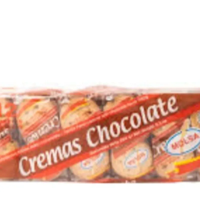 Galletas crema Molsa  rellenas 264g. (Contiene 12 paquetes)Sabor chocolate 