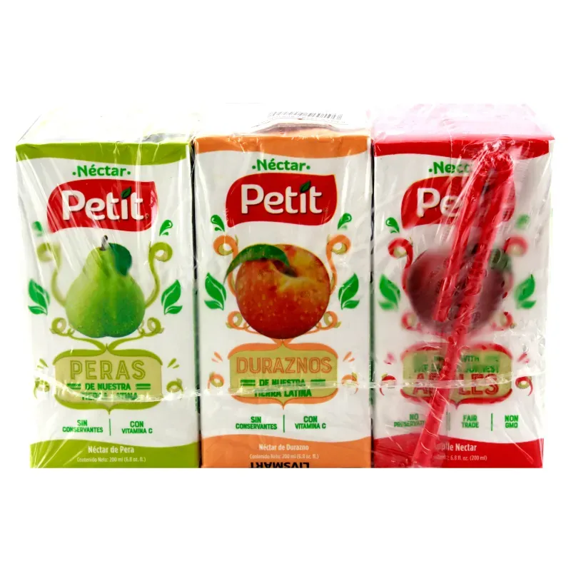 Jugo Petit blíster de 6 uds x 200 ML (pera melocotón manzana)