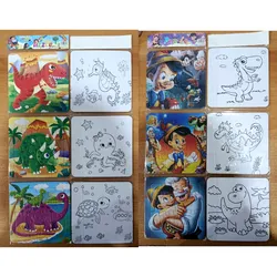 Conjunto de 3 rompecabezas y dibujo