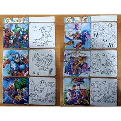 Conjunto de 3 rompecabezas y dibujo