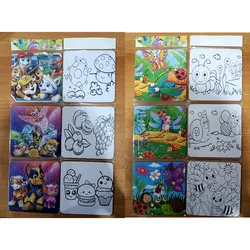 Conjunto de 3 rompecabezas y dibujo