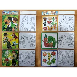 Conjunto de 3 rompecabezas y dibujos
