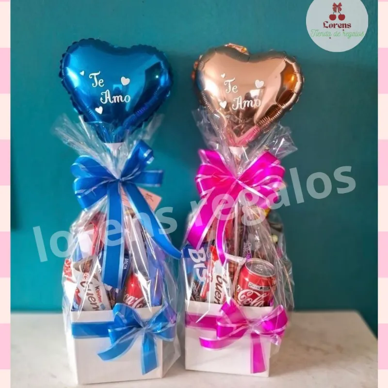 Caja con globo de corazón 
