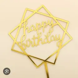 Toppers de Happy Birthday dorado