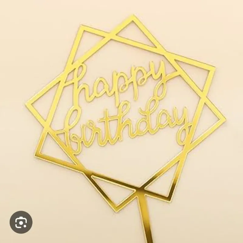 Toppers de Happy Birthday dorado