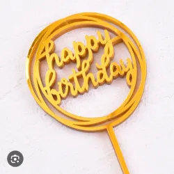 Toppers de Happy Birthday dorado