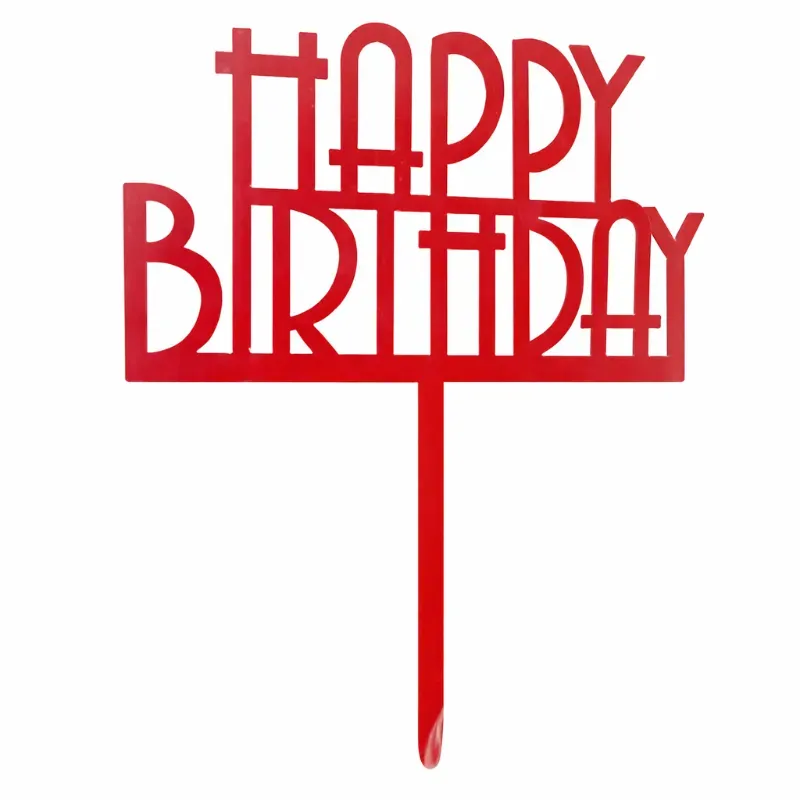 Toppers de Happy Birthday rojo