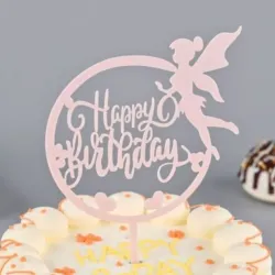 Toppers de Happy Birthday rosado