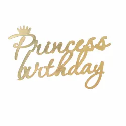Toppers frontal Birthday Princess dorado