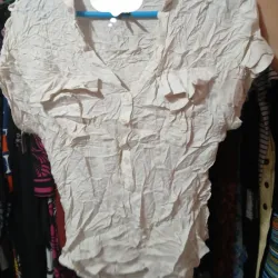 Blusa beich de hilo tipo camisa MC