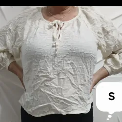 Blusa color hueso bambula