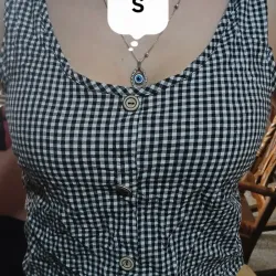 Blusa guinga blanca y negra