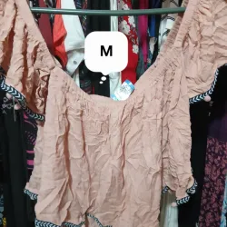 Blusa rosa pastel corta bambula