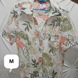 Blusa tipo camisa estampada de hilo