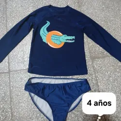 Traje de baño azul mangas largs