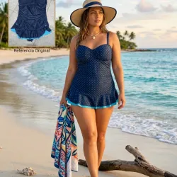 Trusa azul con vestido