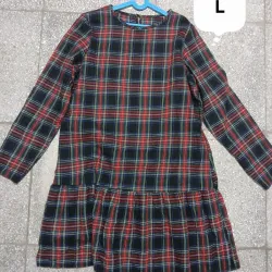 Vestido a cuadros mangas largas