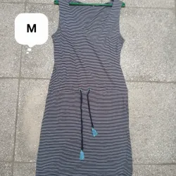 Vestido a rayas azules con cordon ajustable