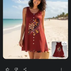 Vestido bambula marron