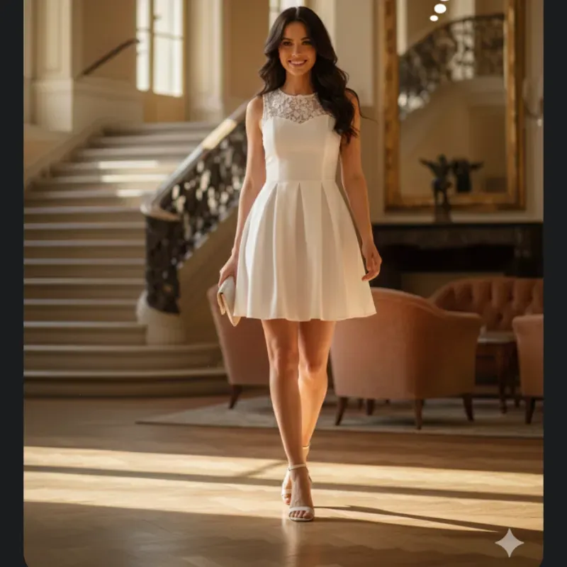 Vestido blanco corte princesa