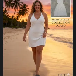Vestido blanco tejido de playa