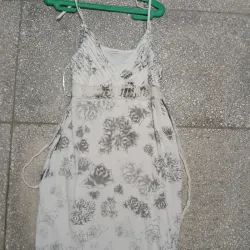 Vestido blanco y negro tirantes