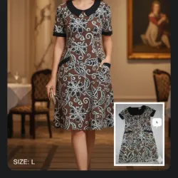 Vestido carmelita y negro