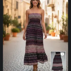 Vestido largo sin tirantes