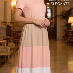 Vestido largo tres colores