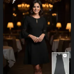 Vestido negro manga 3/4