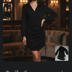 Vestido negro mangas largas