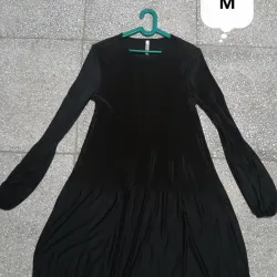 Vestido negro ML de satin