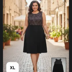 Vestido negro tipo secretaria grande