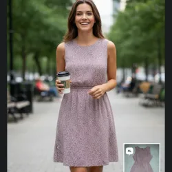 Vestido rosado estilo secretaria