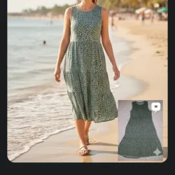 Vestido verde a media pierna