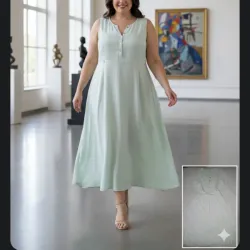 Vestido verde claro hilo