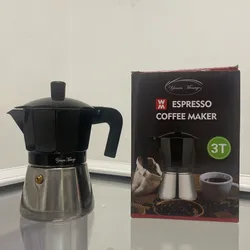 Cafetera Negra y espejo Fina 3Tazas