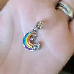 Charm arcoiris, plata cifrada s 925